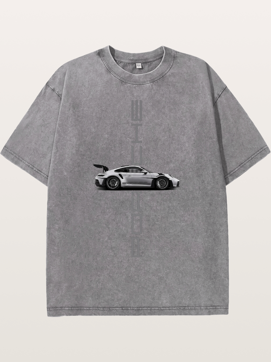 Porsche 911 Vertical Text Design Washed T-shirt