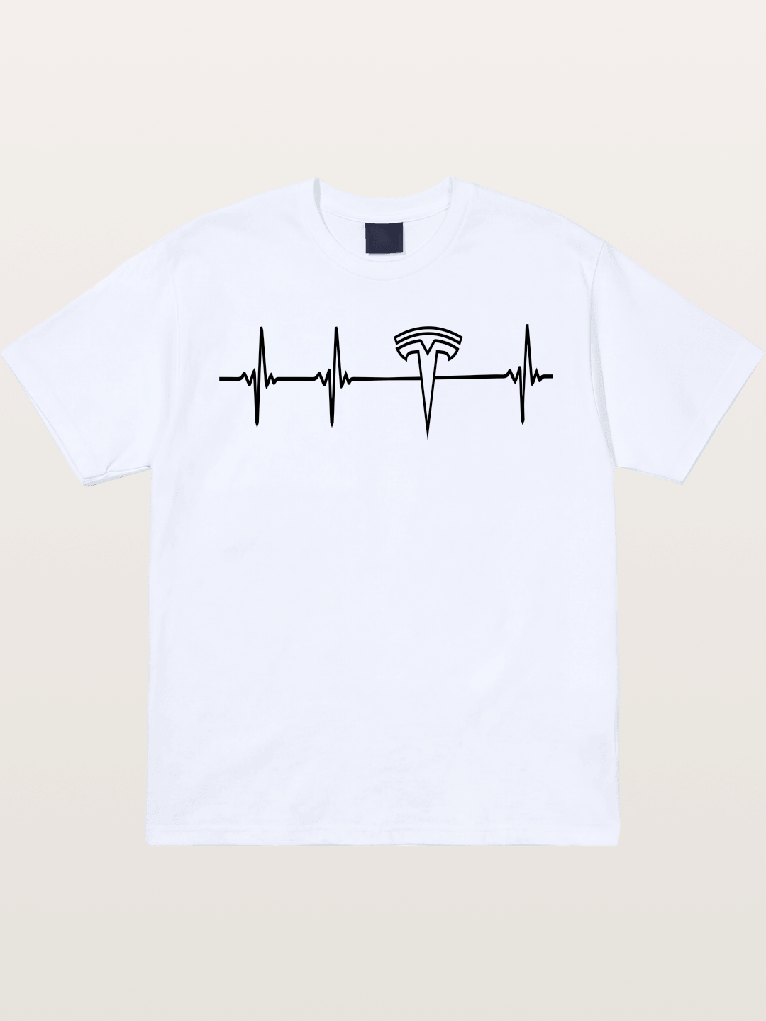 Tesla Logo Heartbeat Sticker Gildan T-shirt