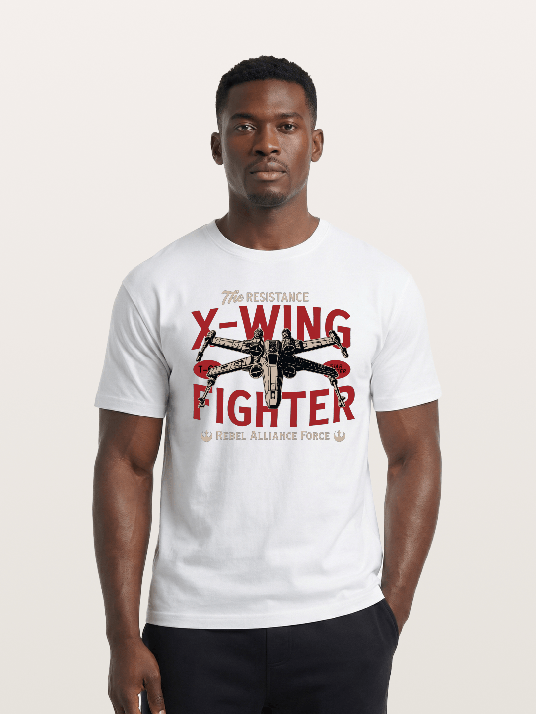 Resistance X-Wing Fighter Retro Design Cotton T-shirt