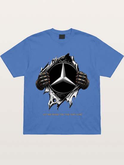 Mercedes Star Crest Tear Through Gildan T-shirt