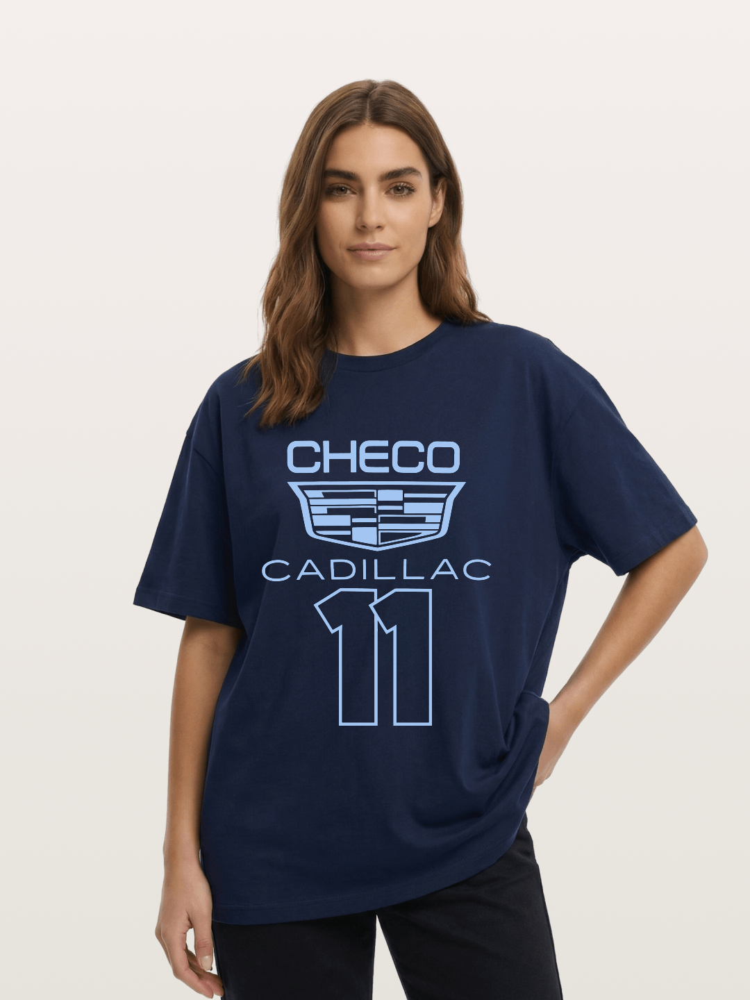 Checo Cadillac #11 Racing Emblem Cotton T-shirt