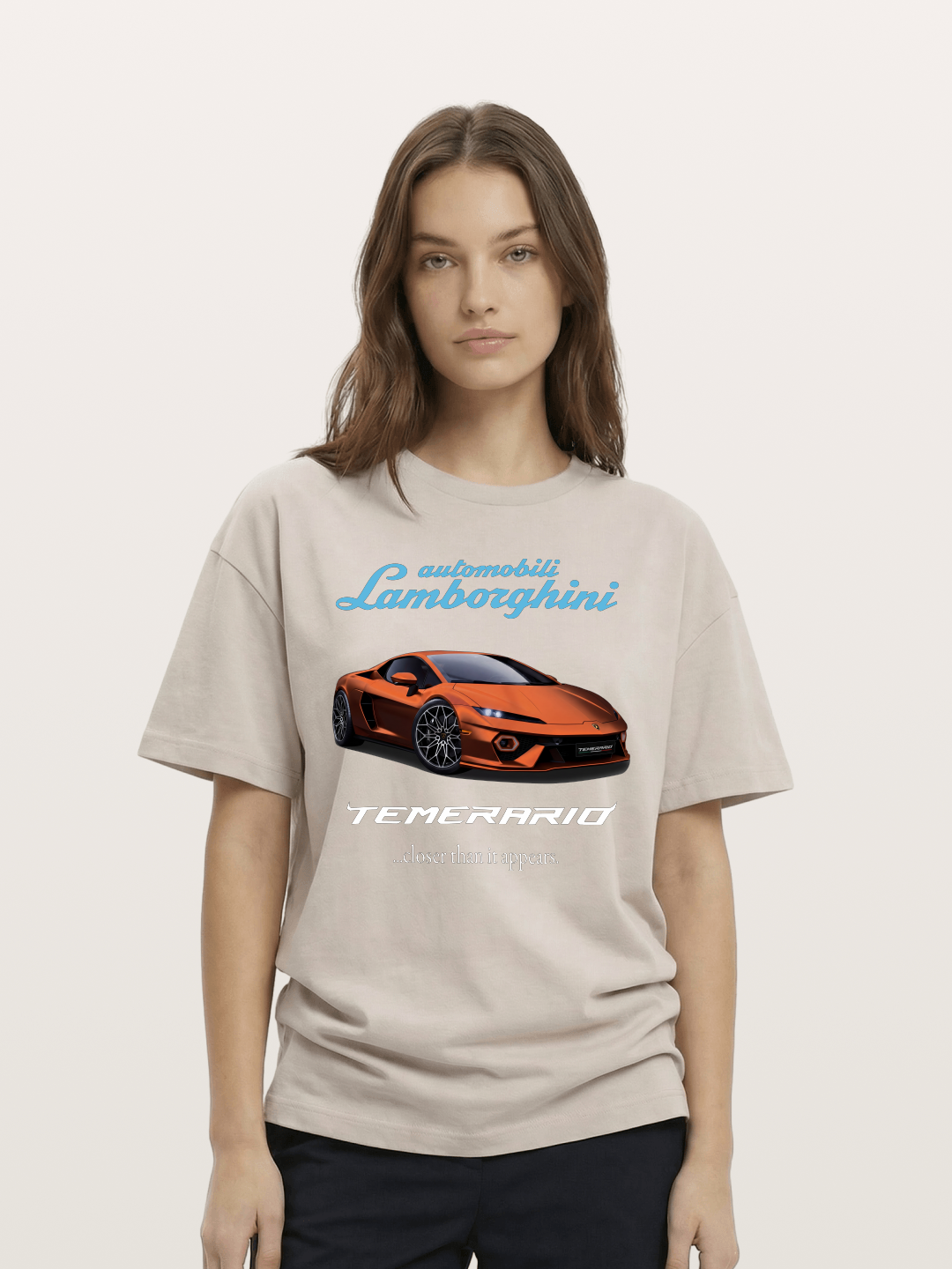 Lamborghini Temerario Orange Sports Car Cotton T-shirt