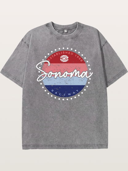 Sonoma Raceway Retro Circular Logo Washed T-shirt