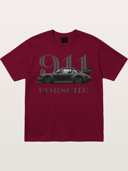 Porsche 911 Widebody Black Sports Car Gildan T-shirt