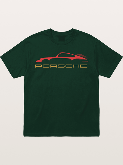 Porsche Red Sports Car Silhouette Gildan T-shirt