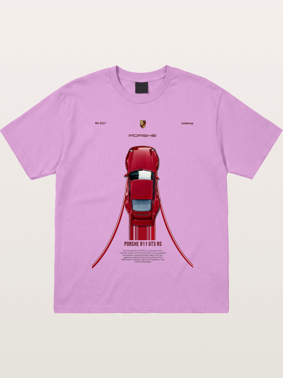 Porsche 911 GT3 RS Top View Gildan T-shirt