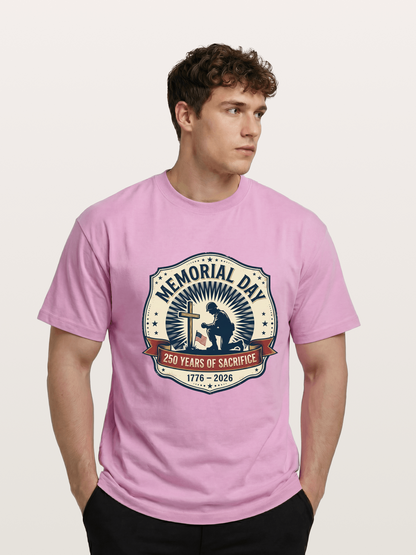 Memorial Day Vintage Sacrifice Badge Gildan T-shirt