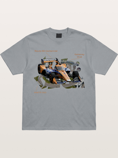 Orange IndyCar Route66 Art Gildan T-shirt