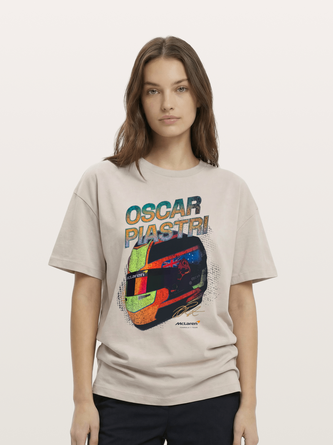 Oscar Piastri McLaren Helmet Cotton T-shirt