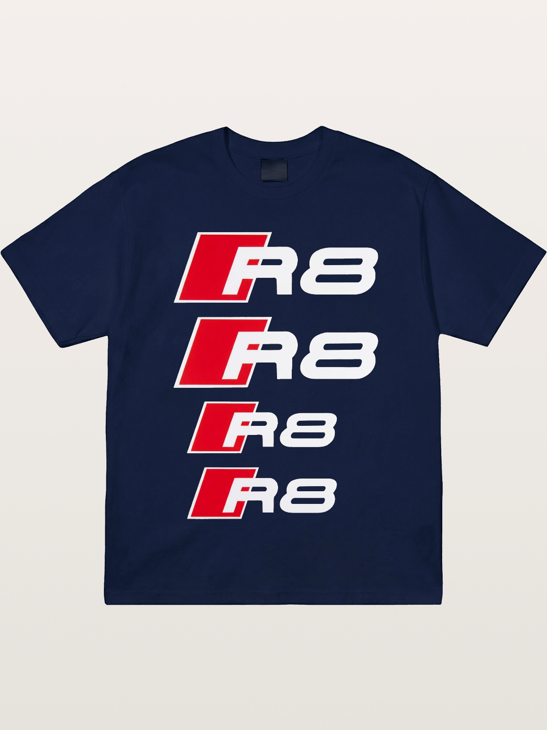 Audi R8 Red Repeated Text Gildan T-shirt
