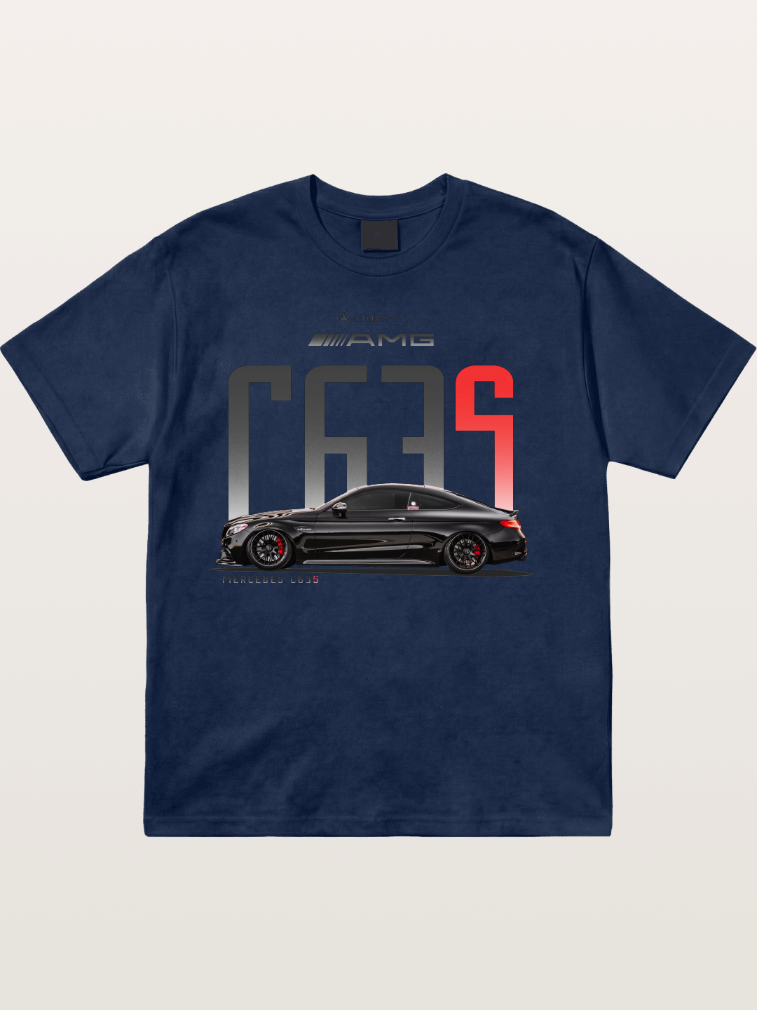C63S AMG Black Mercedes Sports Car Cotton T-shirt