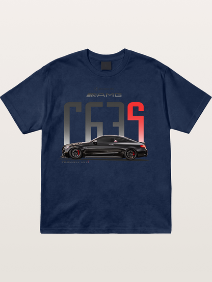 C63S AMG Black Mercedes Sports Car Cotton T-shirt