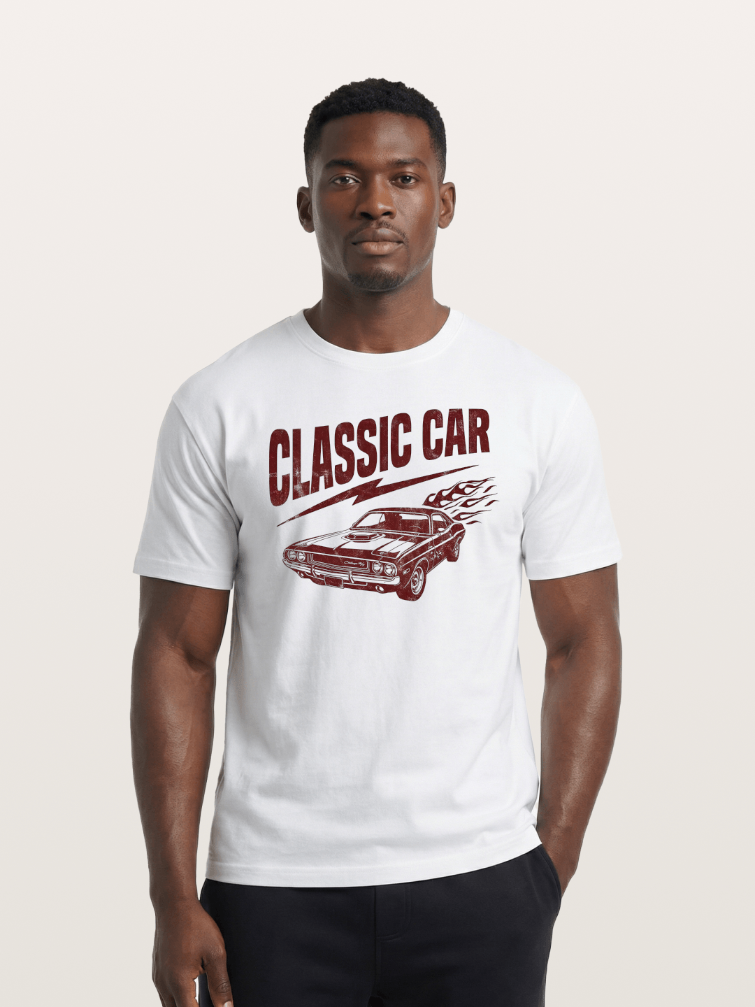 Classic Car Run Cotton T-shirt