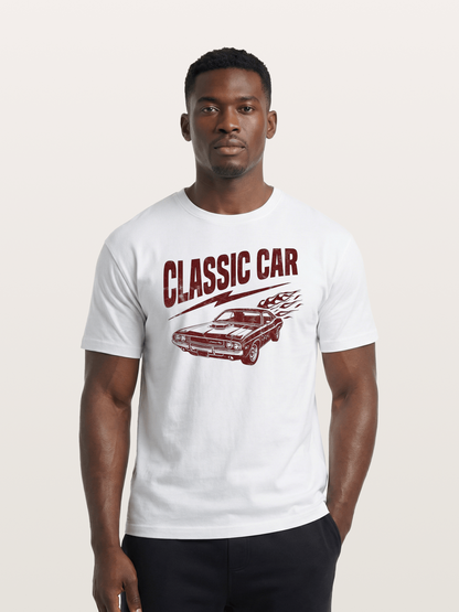 Classic Car Run Cotton T-shirt