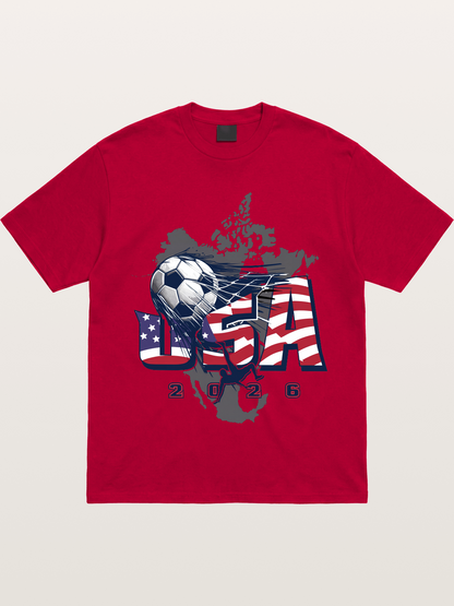American Flag Soccer Map 2026 Gildan T-shirt