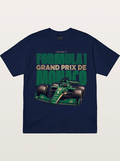 Green Monaco F1 Race Print Gildan T-shirt