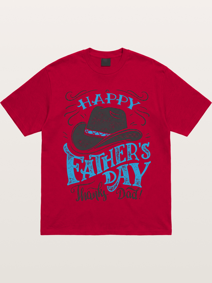 Happy Father's Day Cowboy Hat Gildan T-shirt
