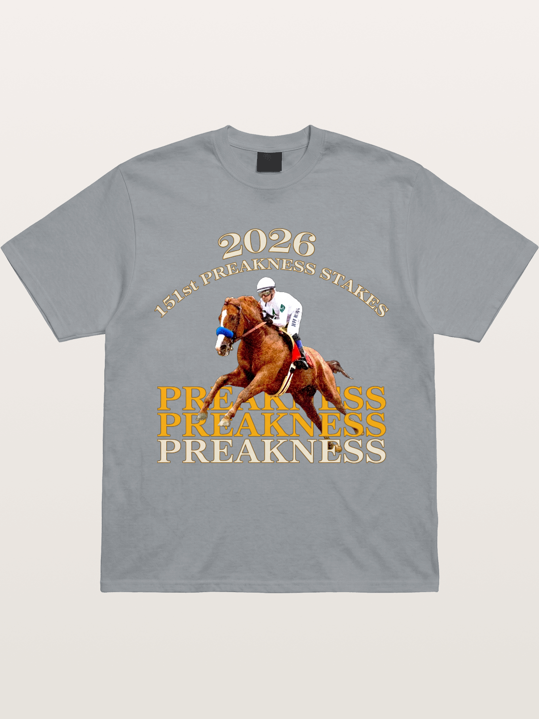 151st Preakness Jockey on Chestnut Horse Gildan T-shirt