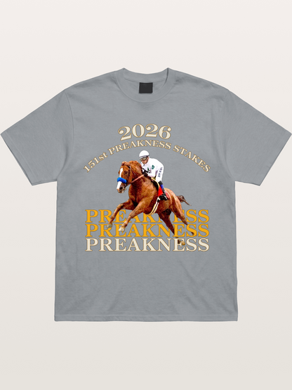 151st Preakness Jockey on Chestnut Horse Gildan T-shirt