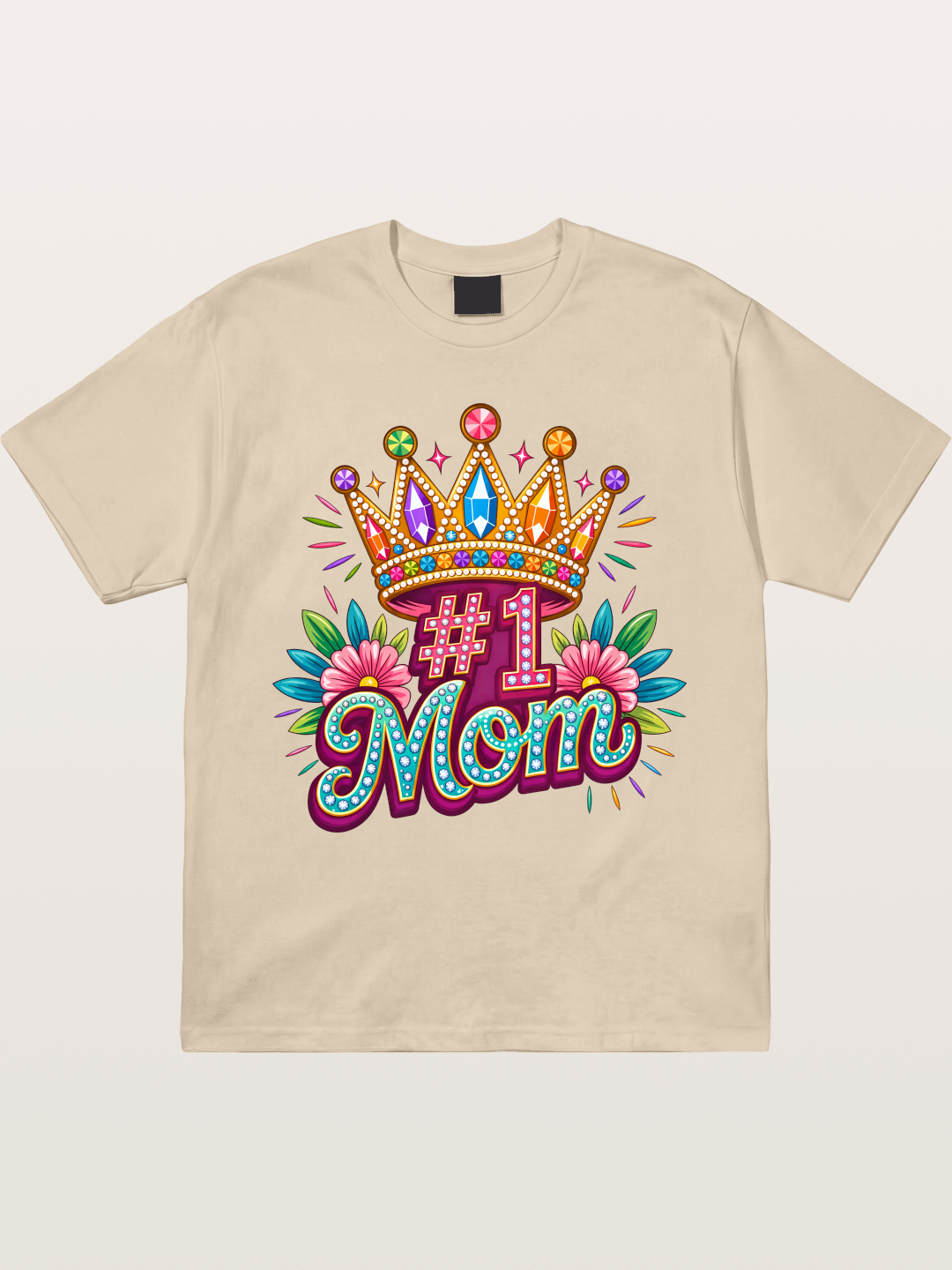 #1 Mom Crown Floral Graphic Gildan T-shirt