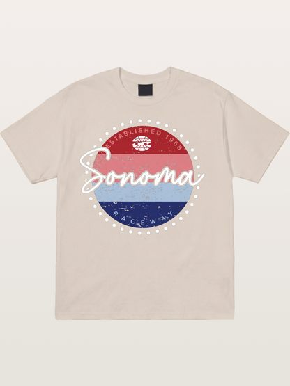 Sonoma Raceway Retro Circular Logo Cotton T-shirt