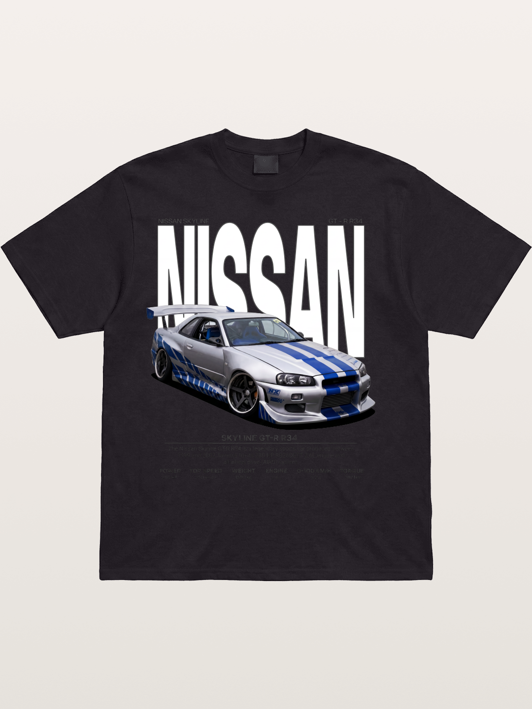 Nissan Skyline GT-R R34 Poster Cotton T-shirt