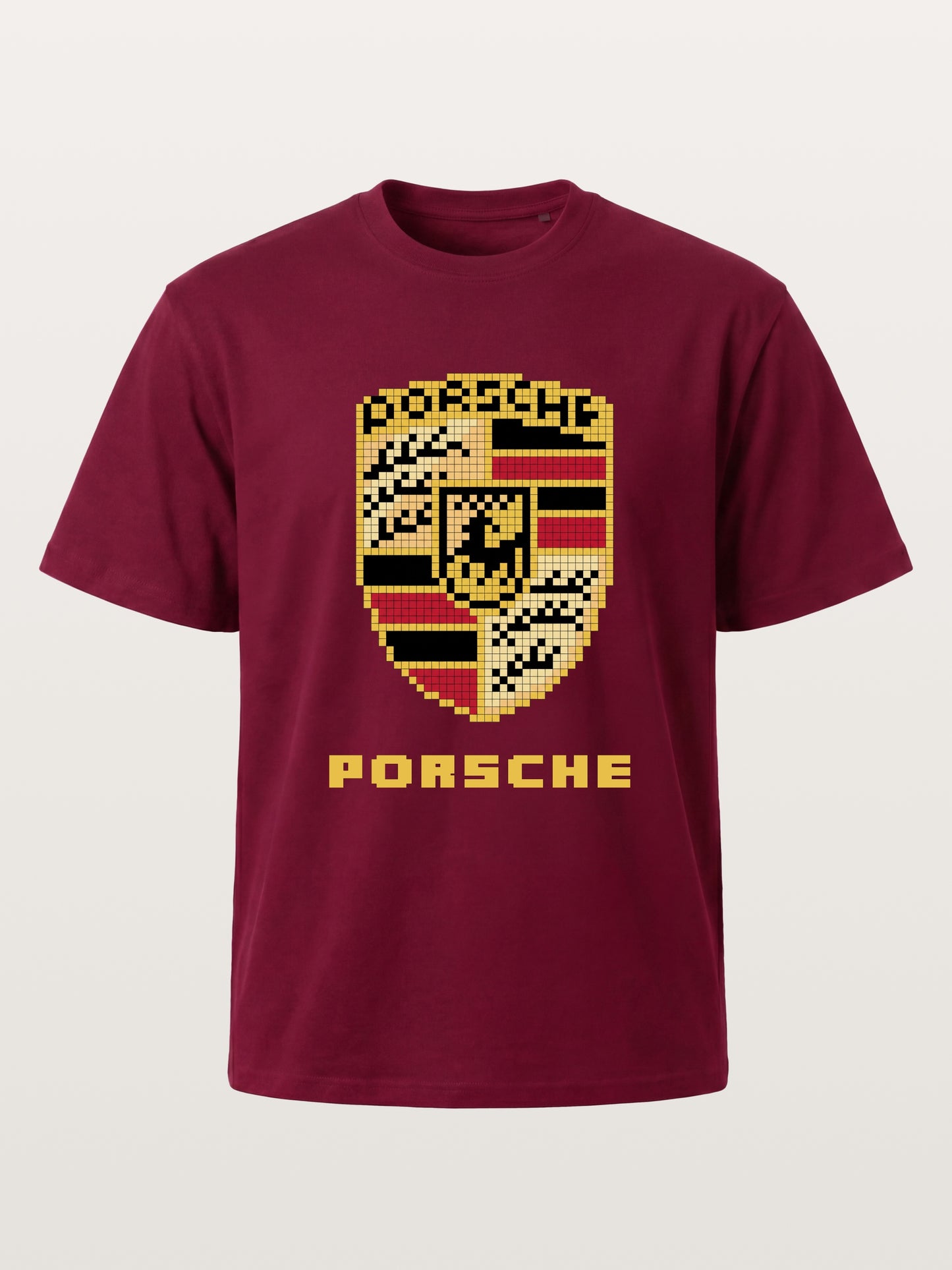 Pixel Mosaic Porsche Crest Emblem Gildan T-shirt