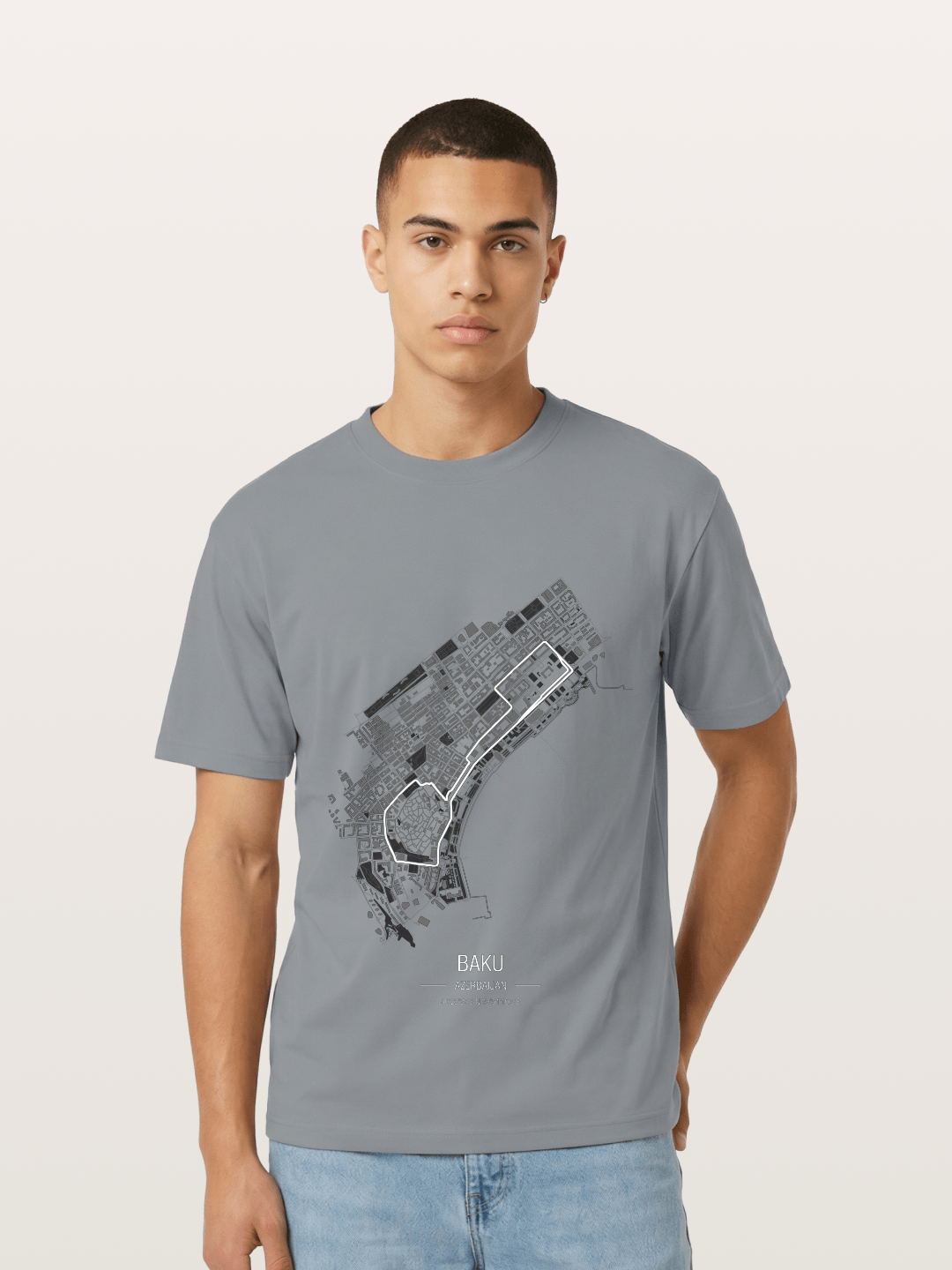 Baku City Circuit F1 Map Gildan T-shirt