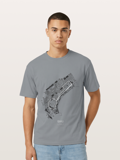 Baku City Circuit F1 Map Gildan T-shirt