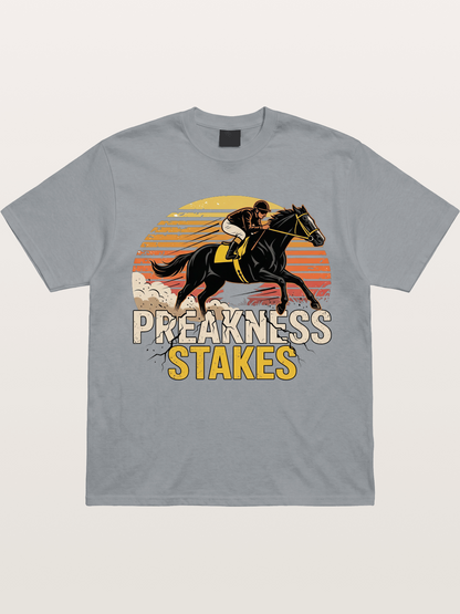 Preakness Stakes Retro Sunset Print Gildan T-shirt