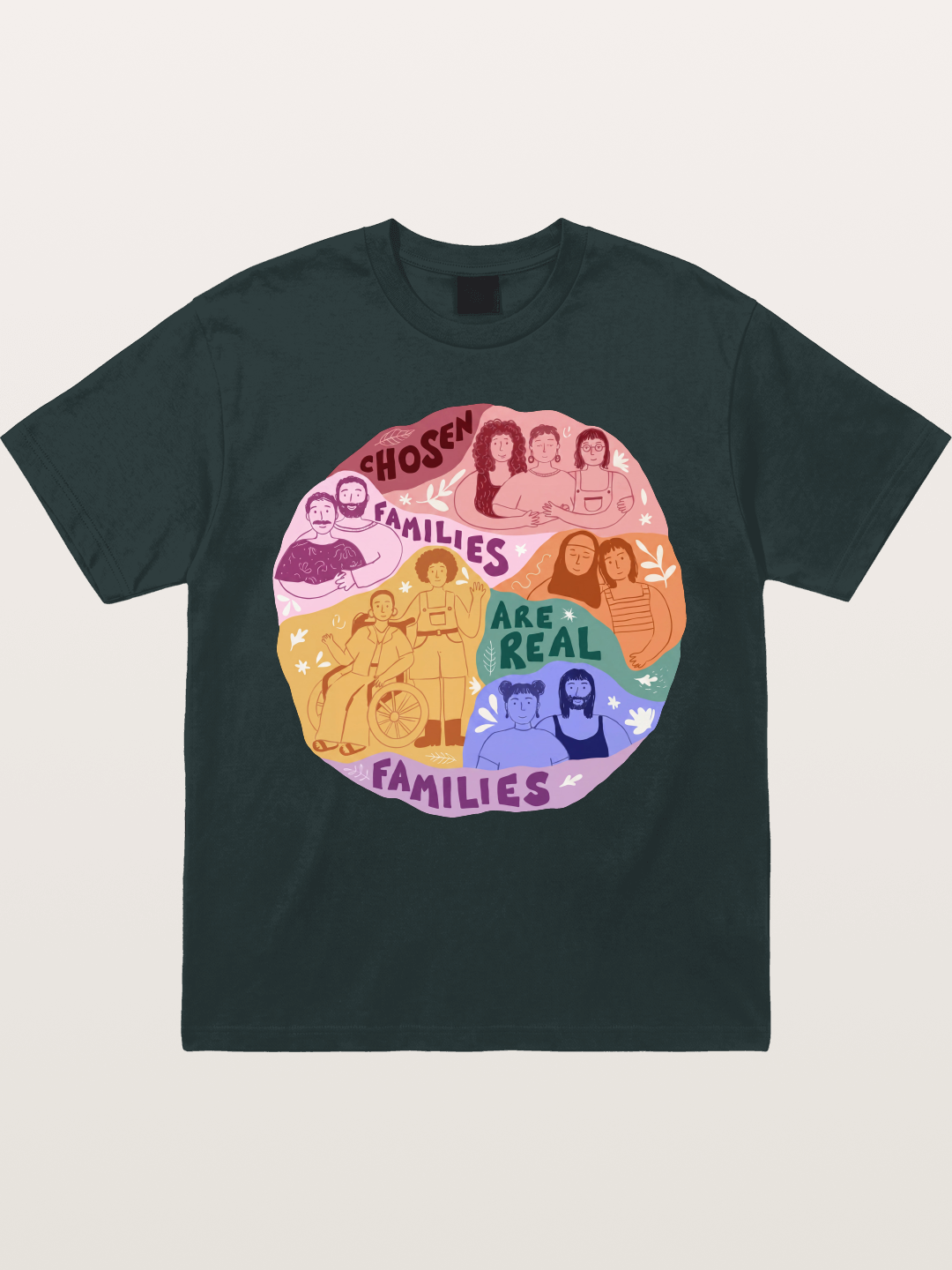 Chosen Families Pride Circle Illustration Gildan T-shirt