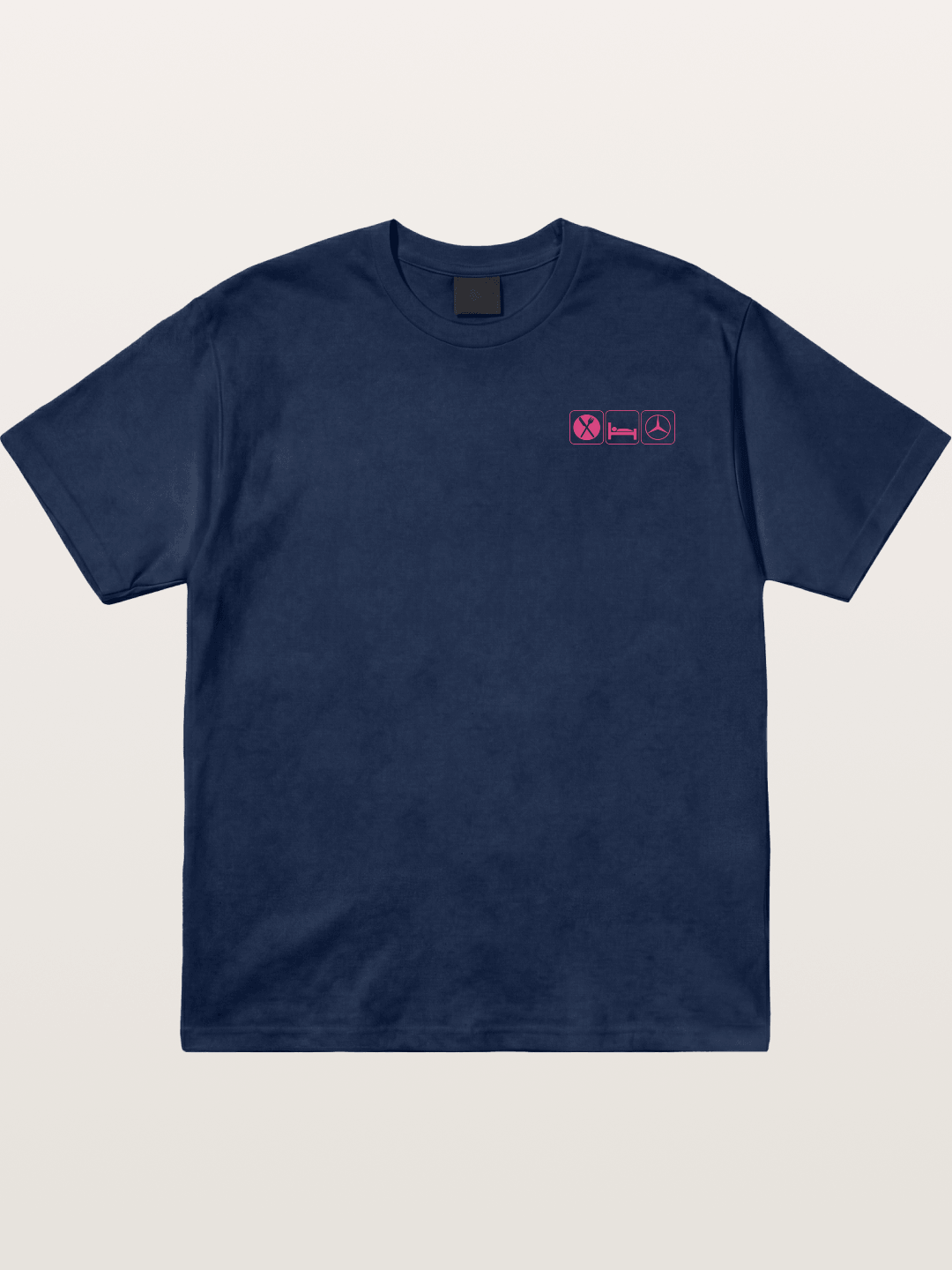 Eat Sleep Mercedes Pink Print Cotton T-shirt