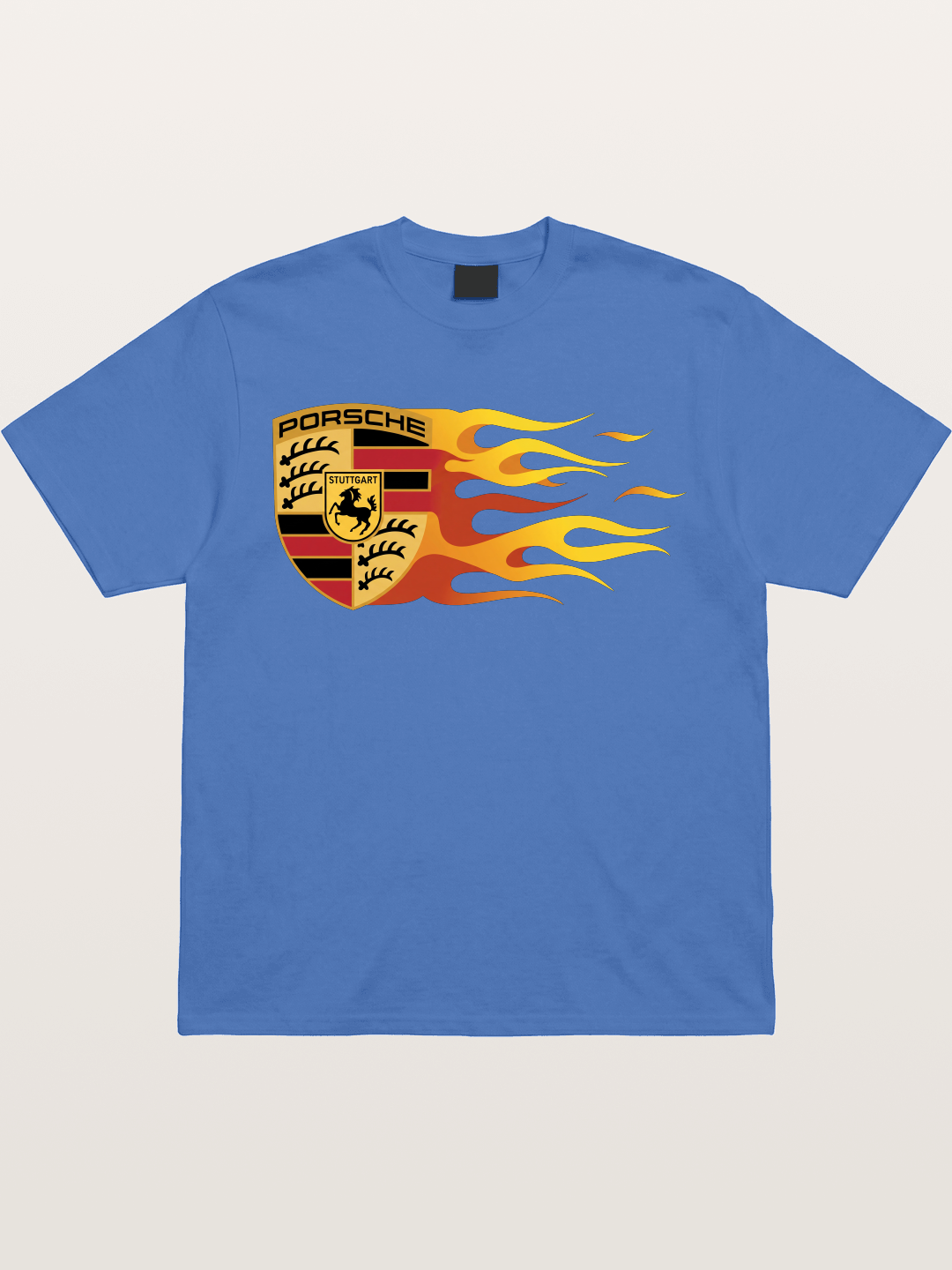 Porsche Crest With Flame Accents Gildan T-shirt