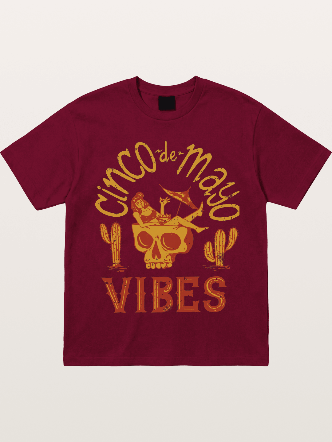 Cinco de Mayo Retro Skull Vibes Gildan T-shirt