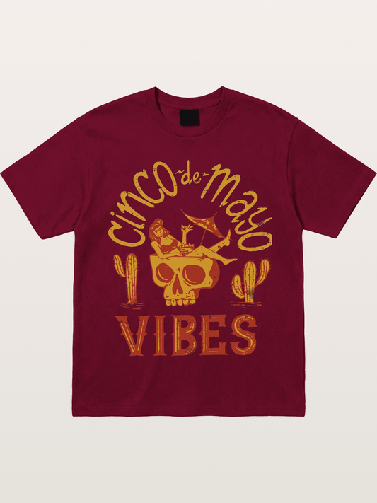 Cinco de Mayo Retro Skull Vibes Gildan T-shirt