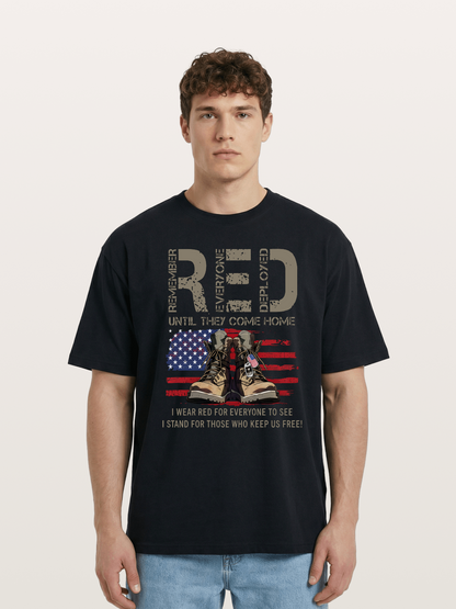 I Wear Red for Those Who Keep Us Free Cotton T-shirt