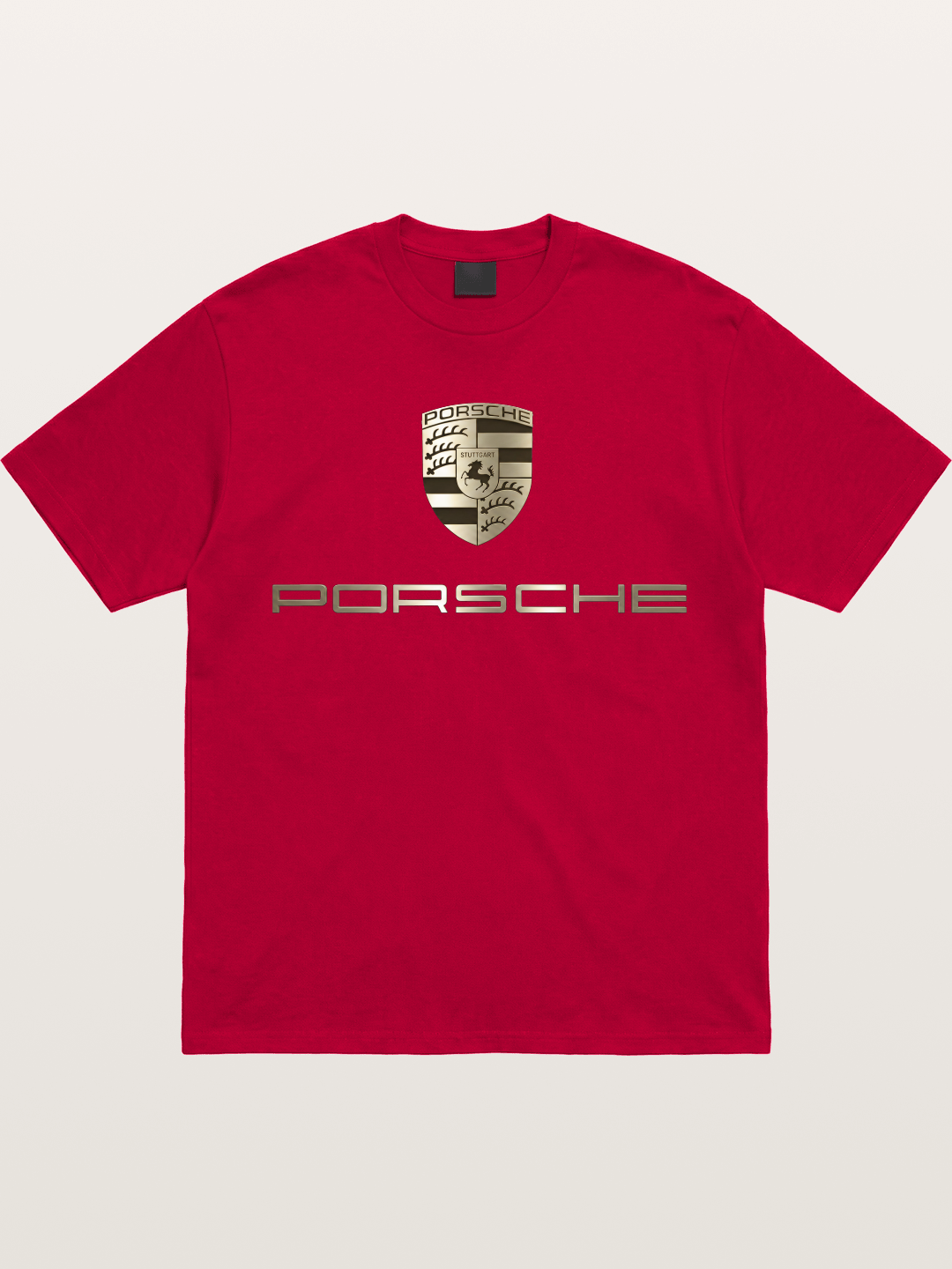 Metallic Porsche Shield Logo Gildan T-shirt