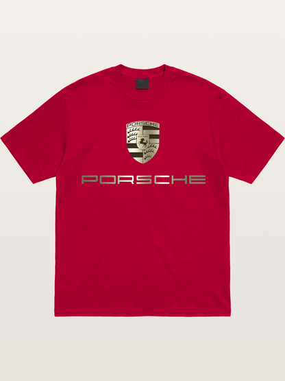 Metallic Porsche Shield Logo Gildan T-shirt