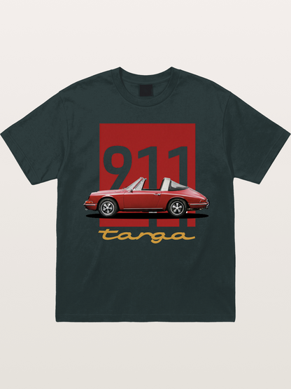 911 Targa Red Vintage Print Gildan T-shirt