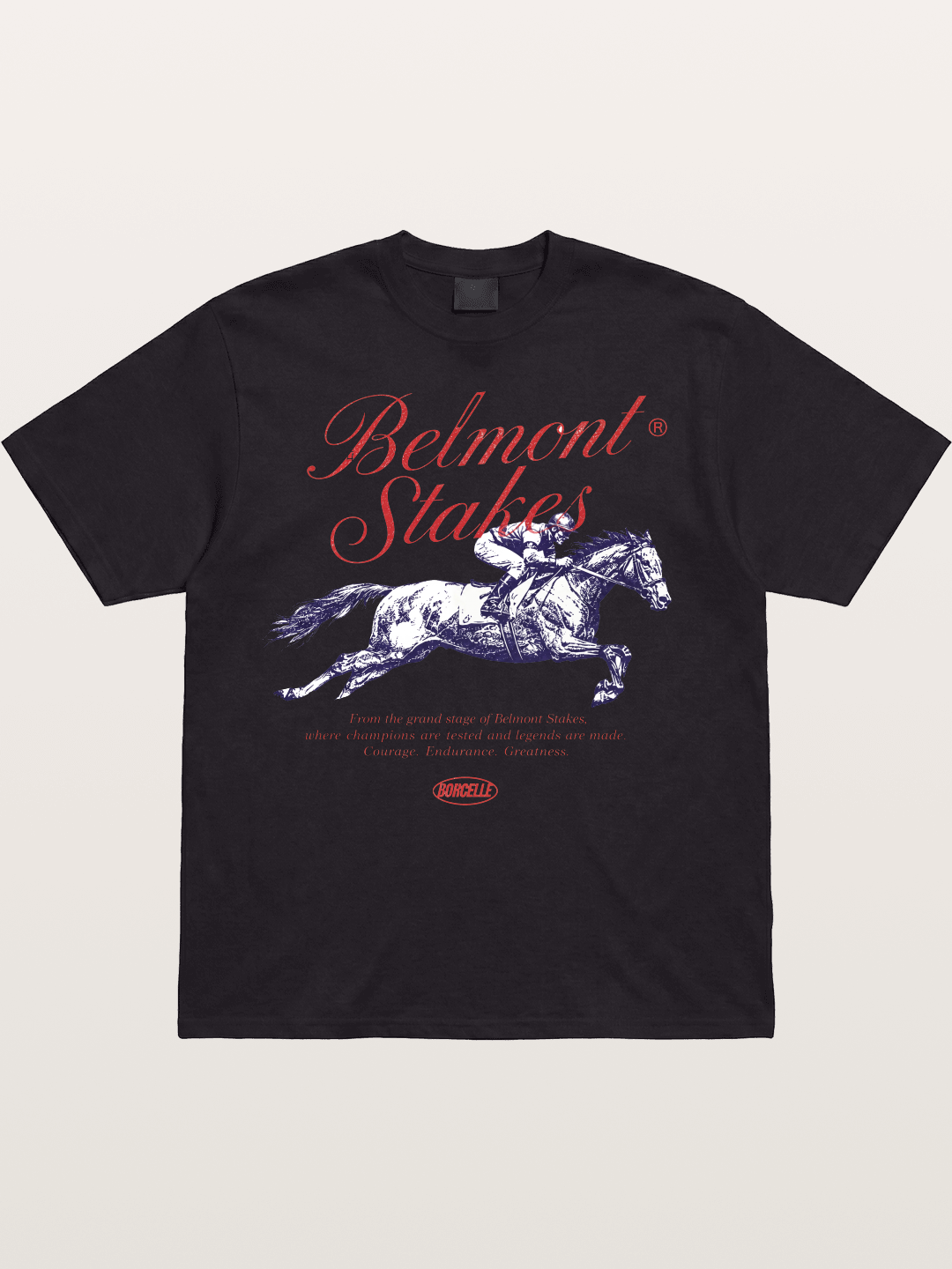 Belmont Stakes Vintage Script Print Cotton T-shirt