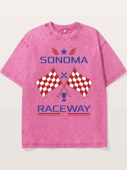 Sonoma Raceway Checkered Flag Crest Washed T-shirt