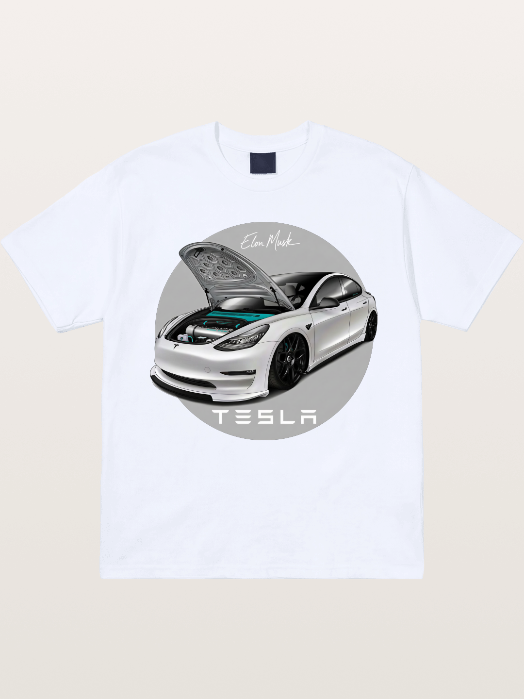 Tesla Model 3 Elon Musk Art Gildan T-shirt