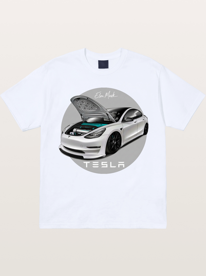 Tesla Model 3 Elon Musk Art Gildan T-shirt