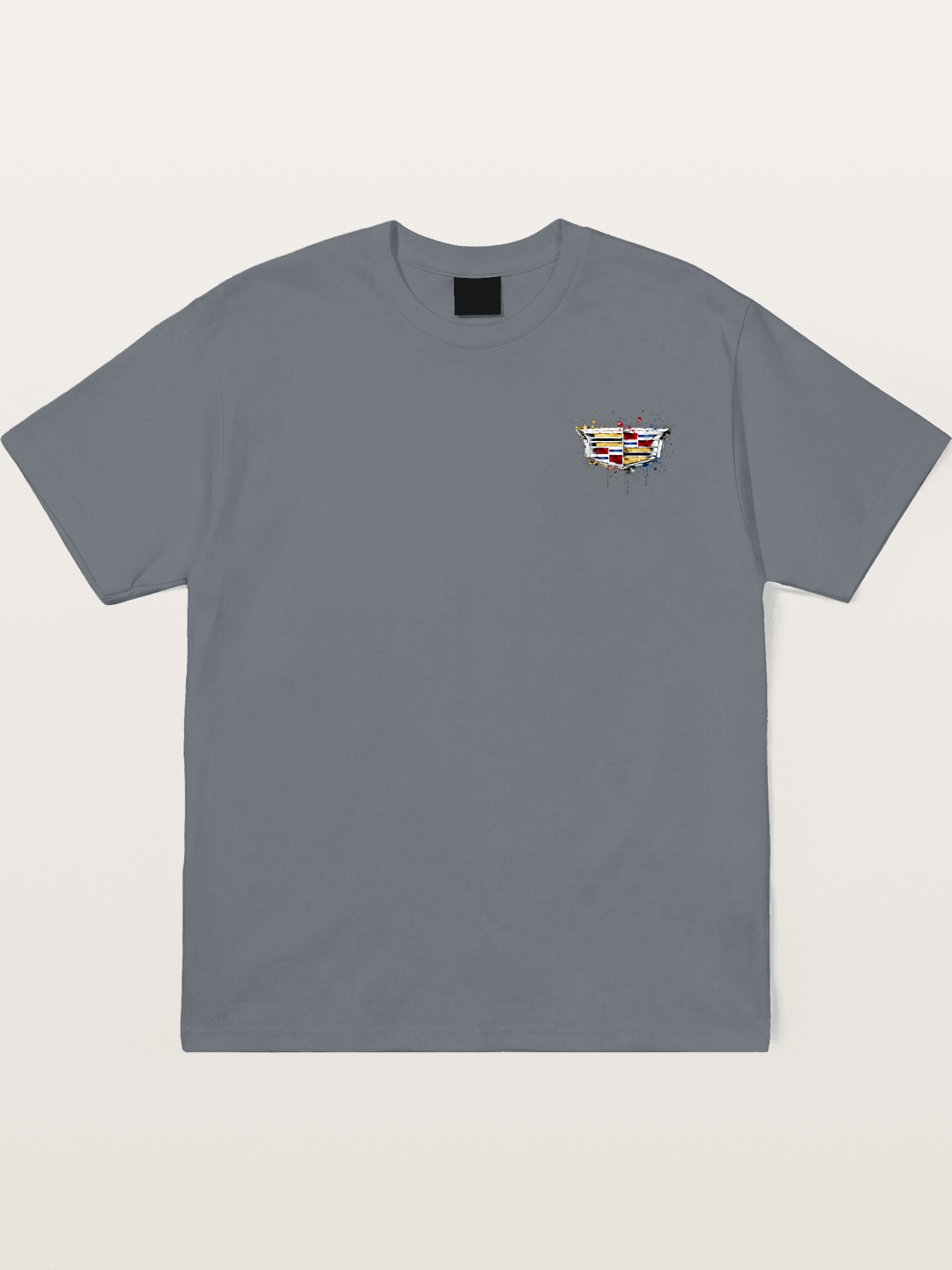 Cadillac Watercolor Logo Print Cotton T-shirt