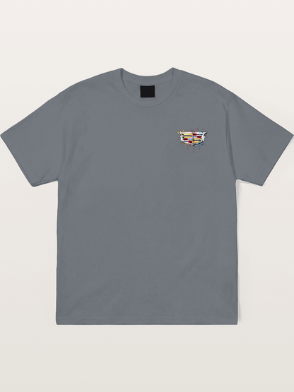 Cadillac Watercolor Logo Print Cotton T-shirt