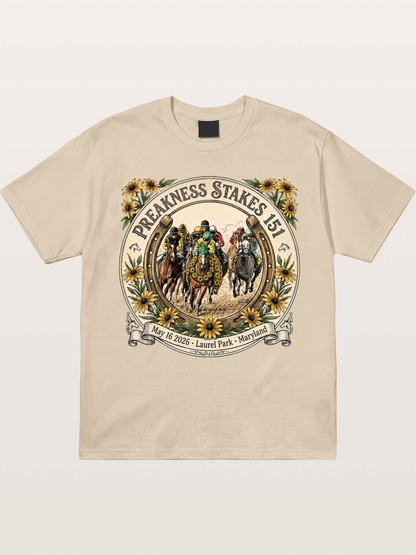 151st Preakness Stakes Horseshoe Badge Gildan T-shirt