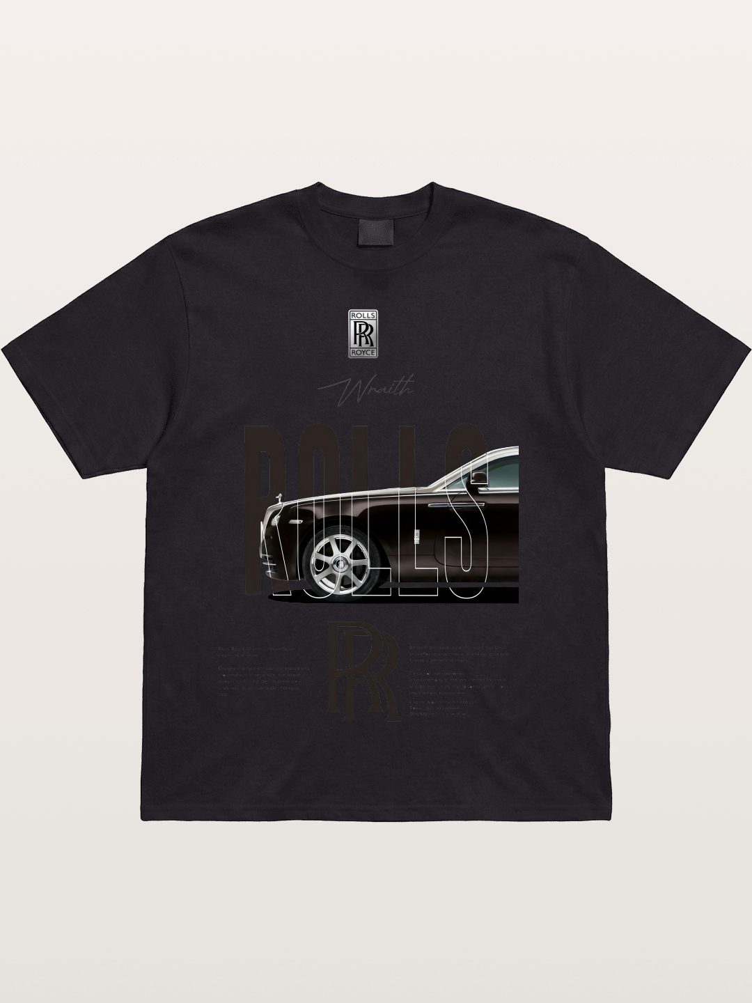 Rolls Royce Wraith Typography Cotton T-shirt