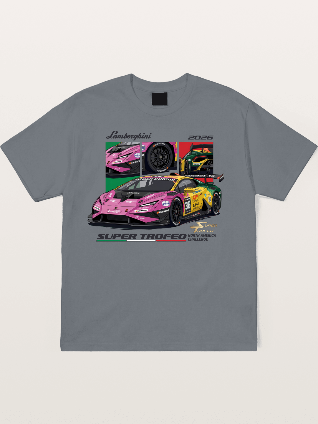 Lamborghini Huracan Pink Yellow Livery Cotton T-shirt