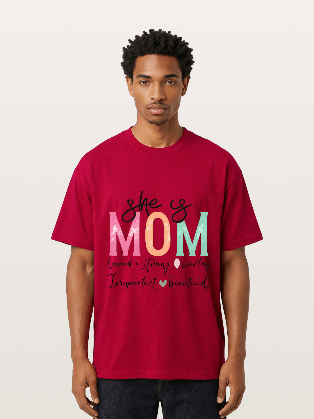 She is Mom Boho Pastel Print Gildan T-shirt