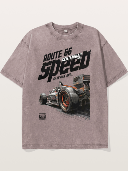 Grunge Speed IndyCar Art Washed T-shirt